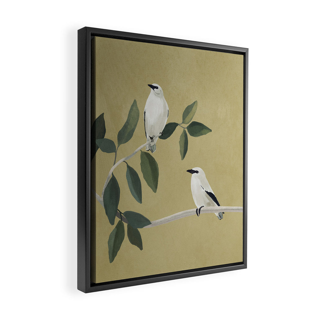 Minimalist Birds On Branch Framed Canvas Print Gallery Image 2