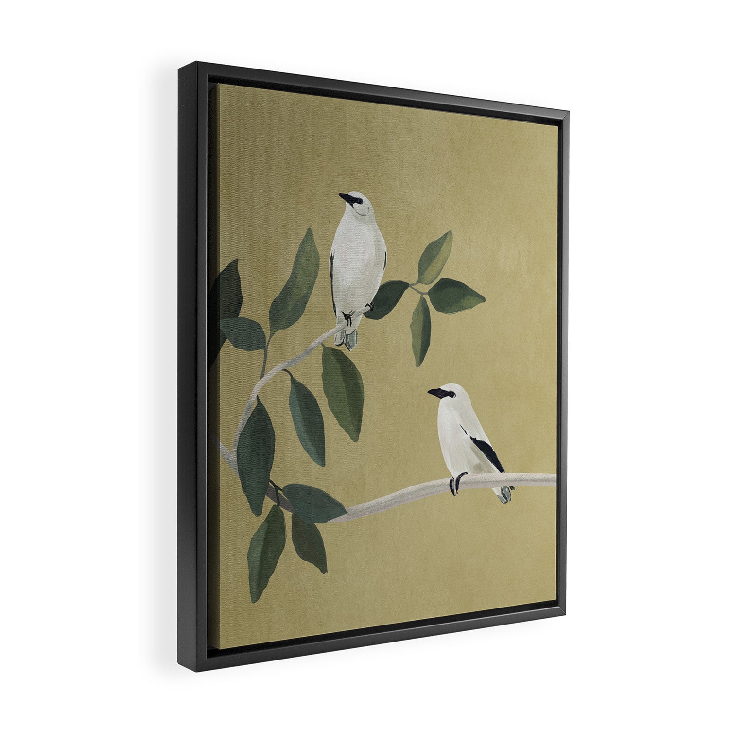 Minimalist Birds On Branch Framed Canvas Print Gallery Image 2