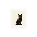 Minimalist Black Cat 2 Art Print Gallery Image 1