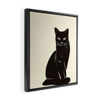 Minimalist Black Cat 2 Framed Canvas Print Gallery Image 2