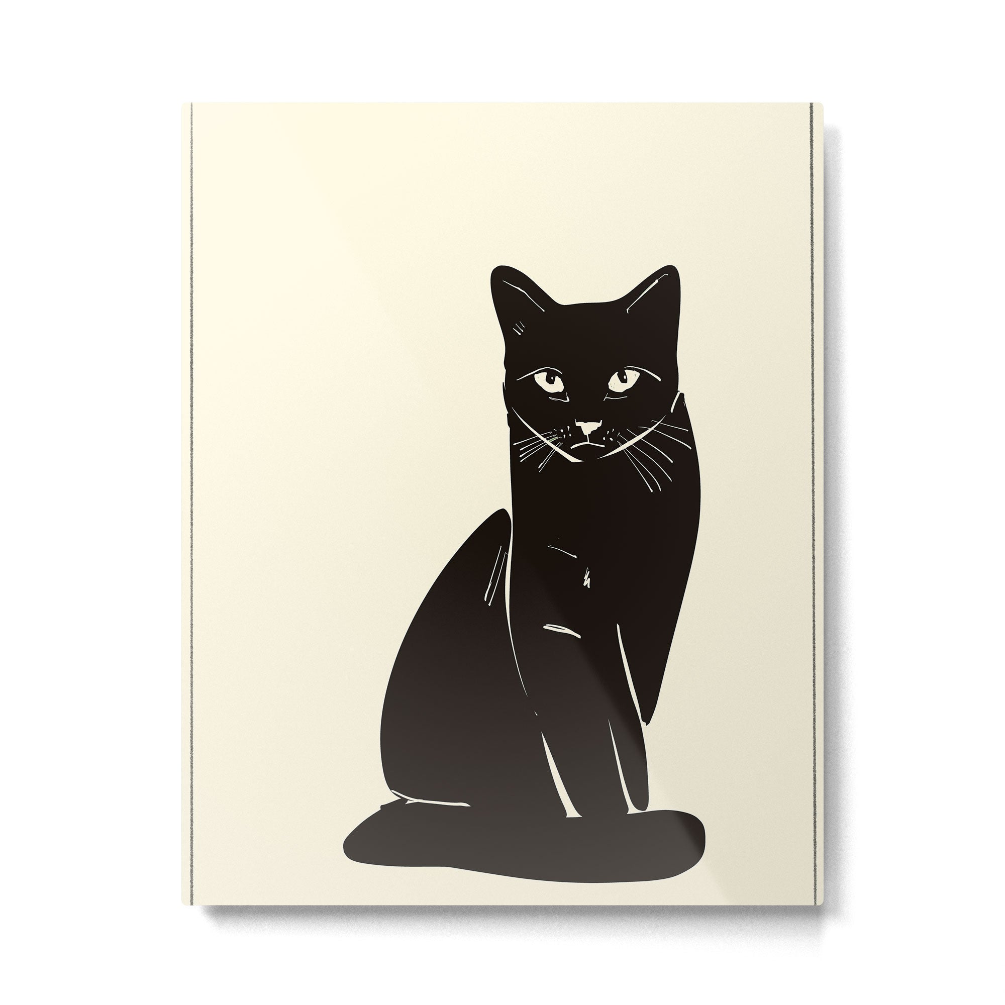 Minimalist Black Cat 2 Metal Print Gallery Image 4
