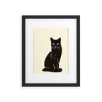 Minimalist Black Cat 2 Framed Art Print Gallery Image 5