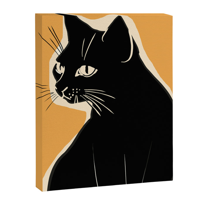 Minimalist Black Cat 3 Canvas Print Gallery Image 1