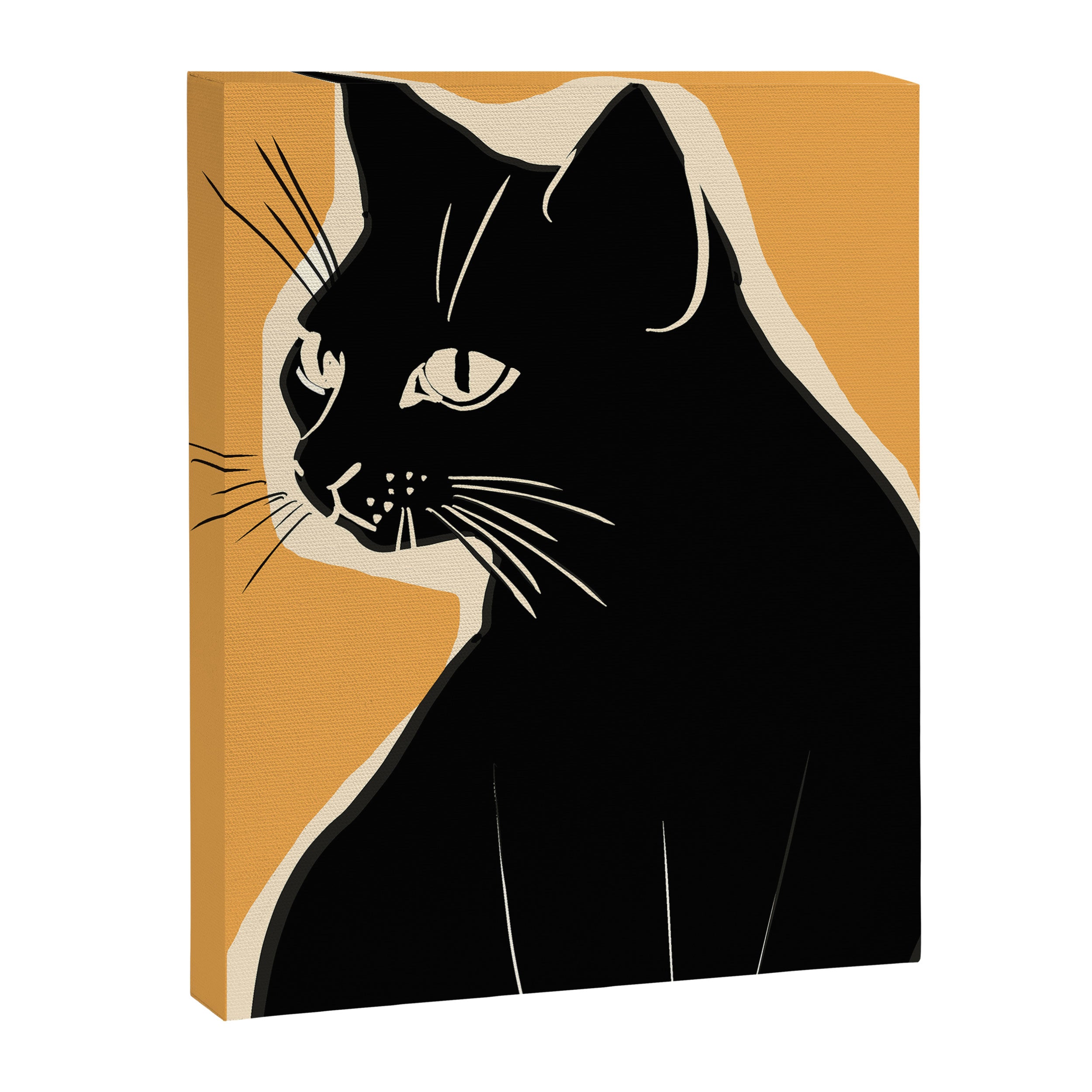 Minimalist Black Cat 3 Canvas Print Gallery Image 6