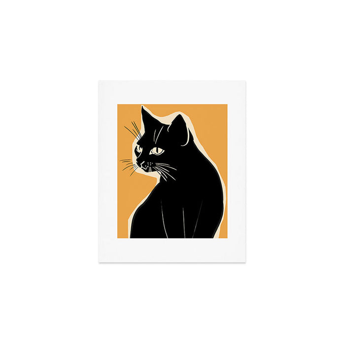Minimalist Black Cat 3 Art Print Gallery Image 1