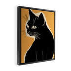 Minimalist Black Cat 3 Framed Canvas Print Gallery Image 2