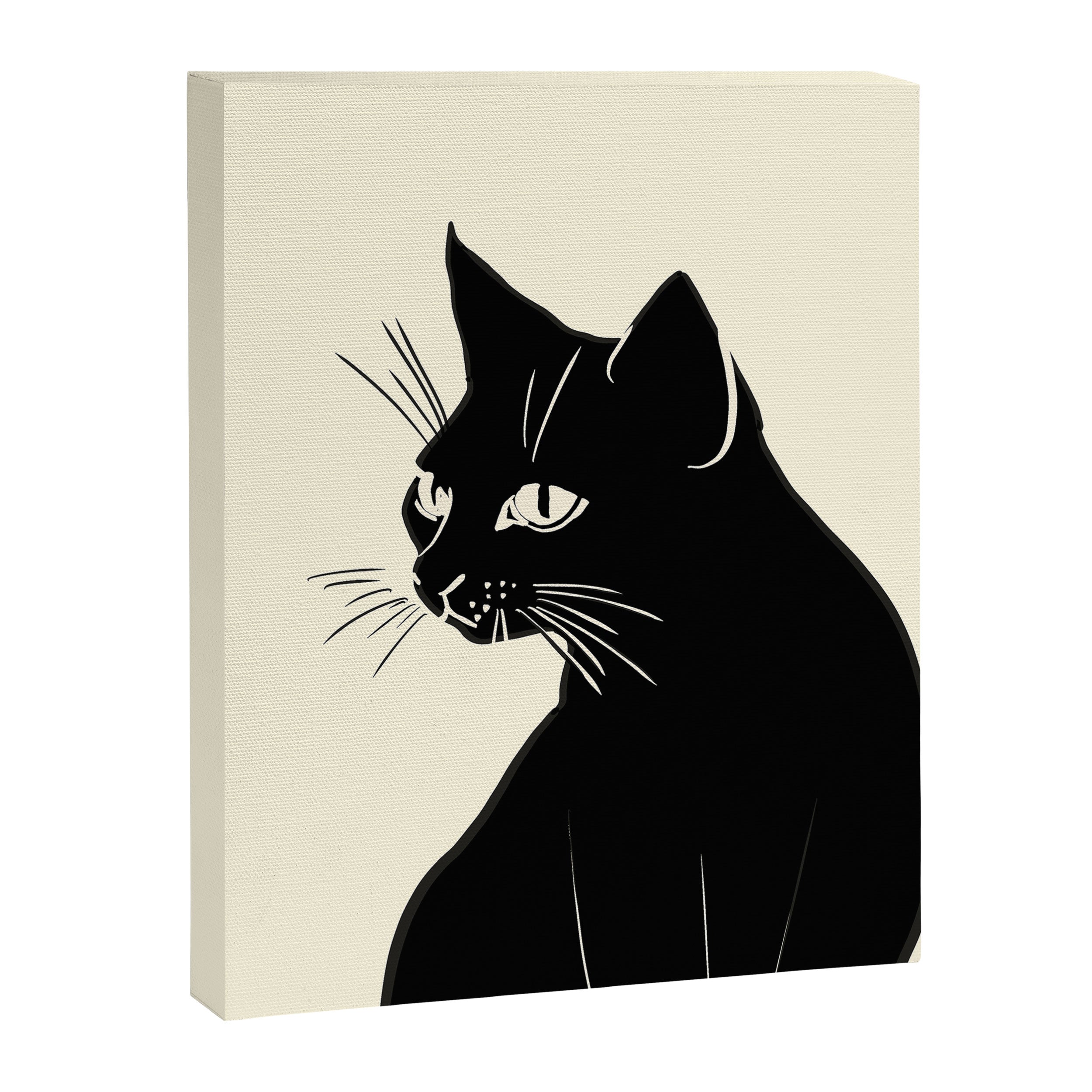 Minimalist Black Cat Canvas Print Gallery Image 6