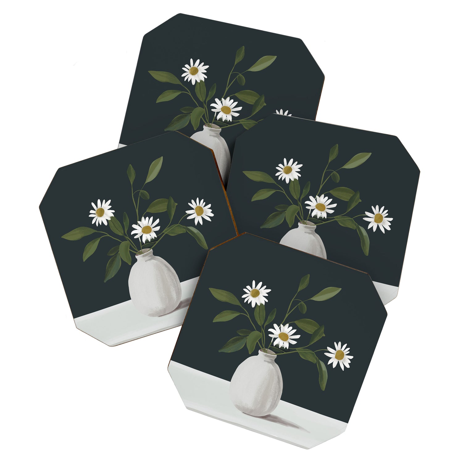 Minimalist Daisy Flowers 2 Coaster Gallery Image 1