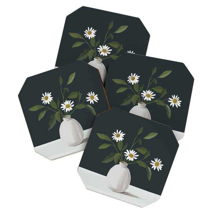 Minimalist Daisy Flowers 2 Coaster Gallery Image 1