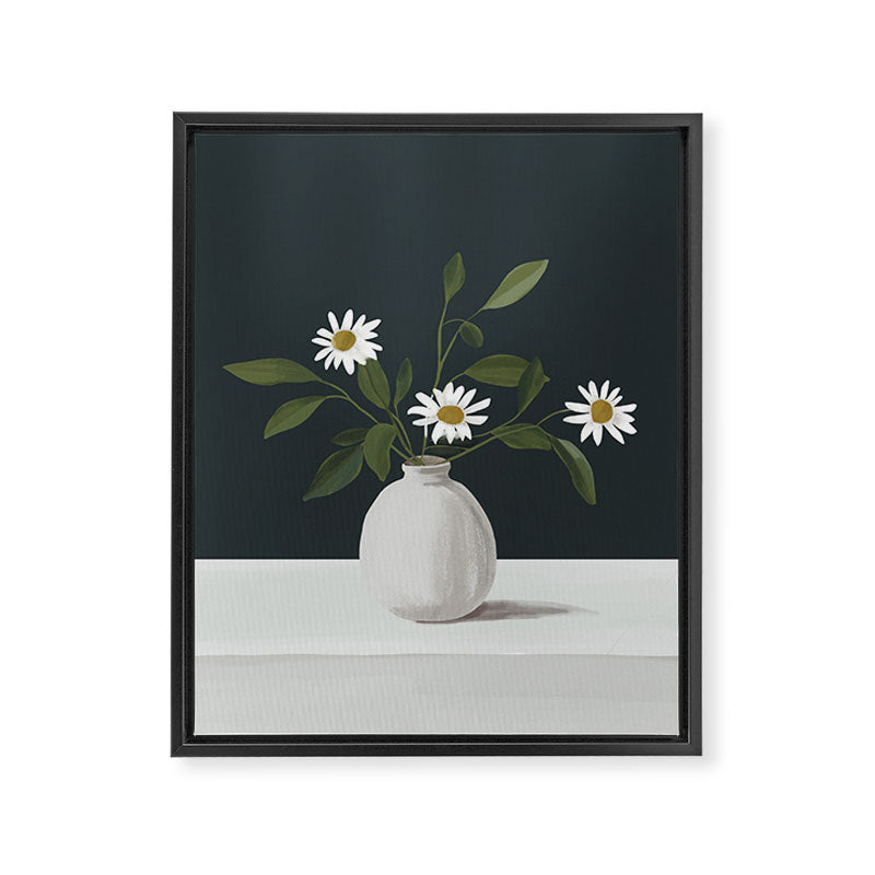 Minimalist Daisy Flowers 2 Framed Canvas Print Gallery Image 6