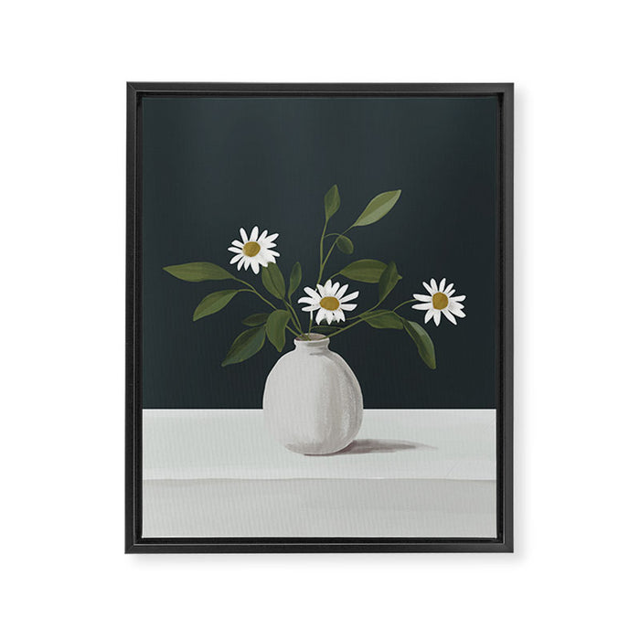 Minimalist Daisy Flowers 2 Framed Canvas Print Gallery Image 1