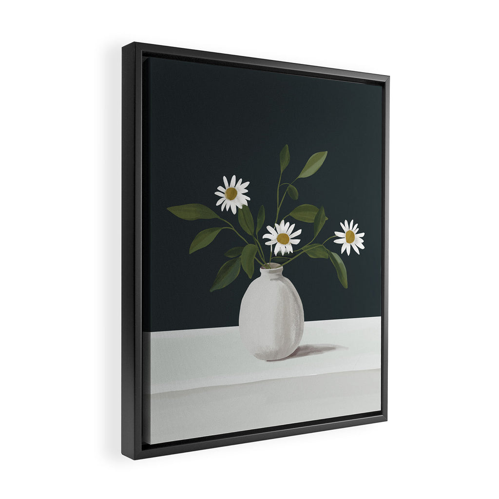 Minimalist Daisy Flowers 2 Framed Canvas Print Gallery Image 2