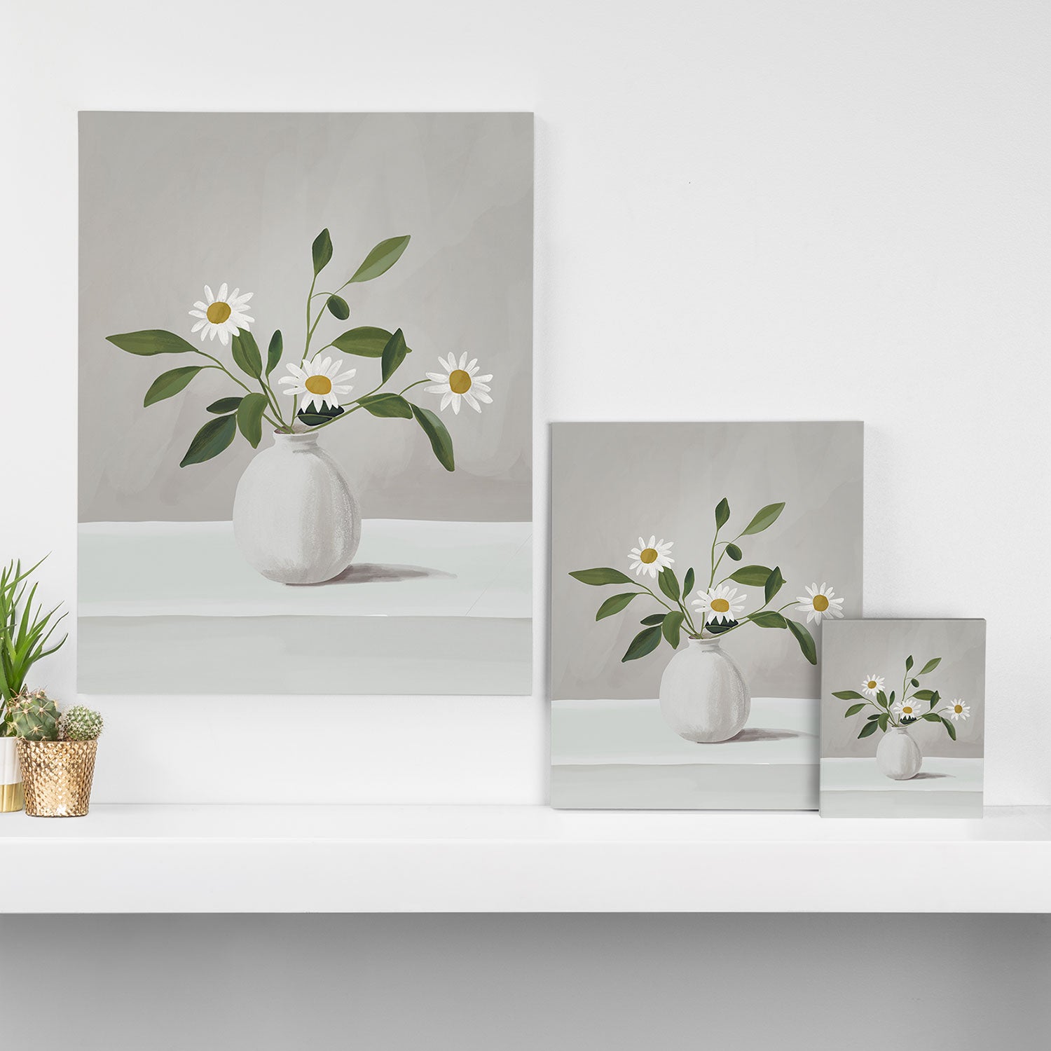 Minimalist Daisy Flowers Canvas Print Gallery Image 3