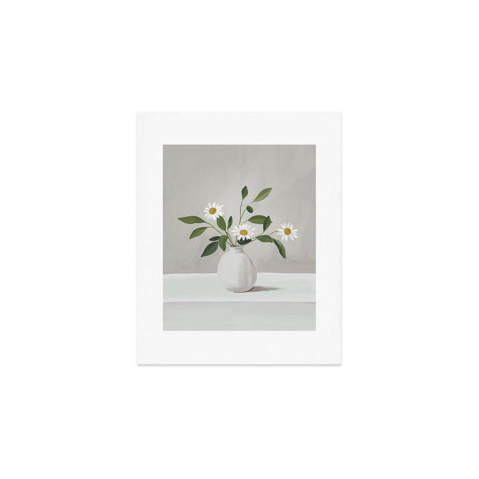 Minimalist Daisy Flowers Art Print Gallery Image 1