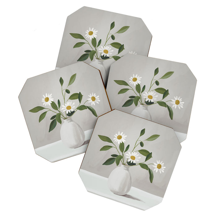 Minimalist Daisy Flowers Coaster Gallery Image 1