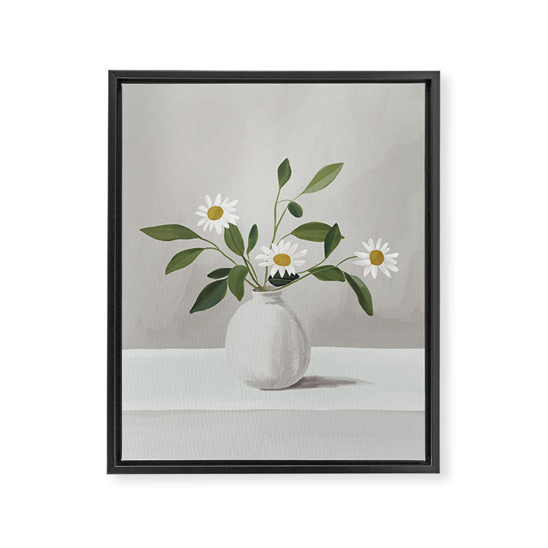 Minimalist Daisy Flowers Framed Canvas Print Gallery Image 6