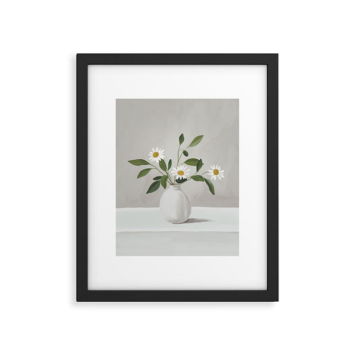 Minimalist Daisy Flowers Framed Art Print Gallery Image 1