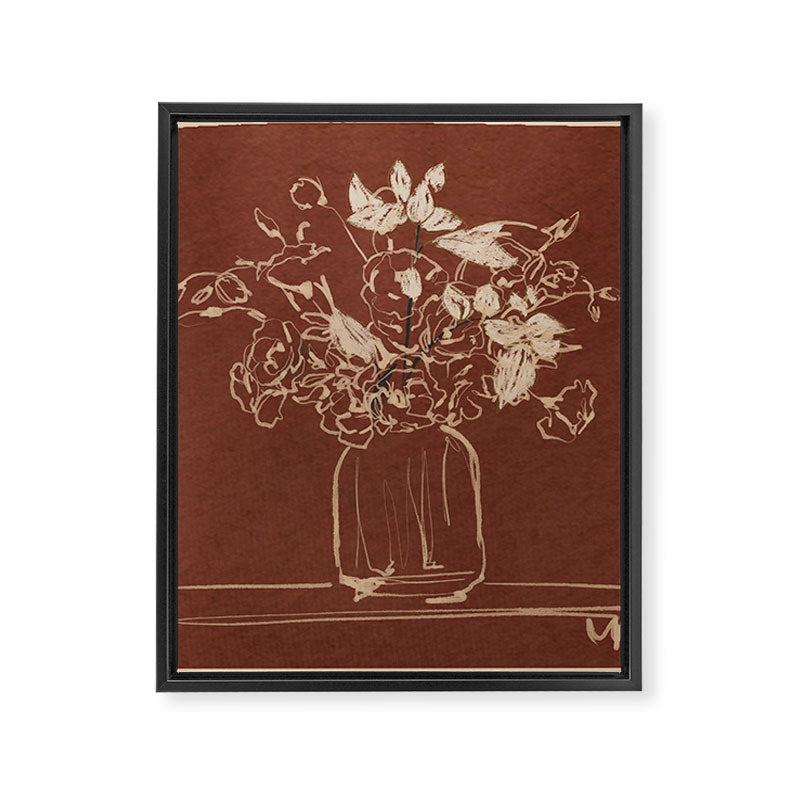 Minimalist Flowers In A Vase 2 Framed Canvas Print Gallery Image 6