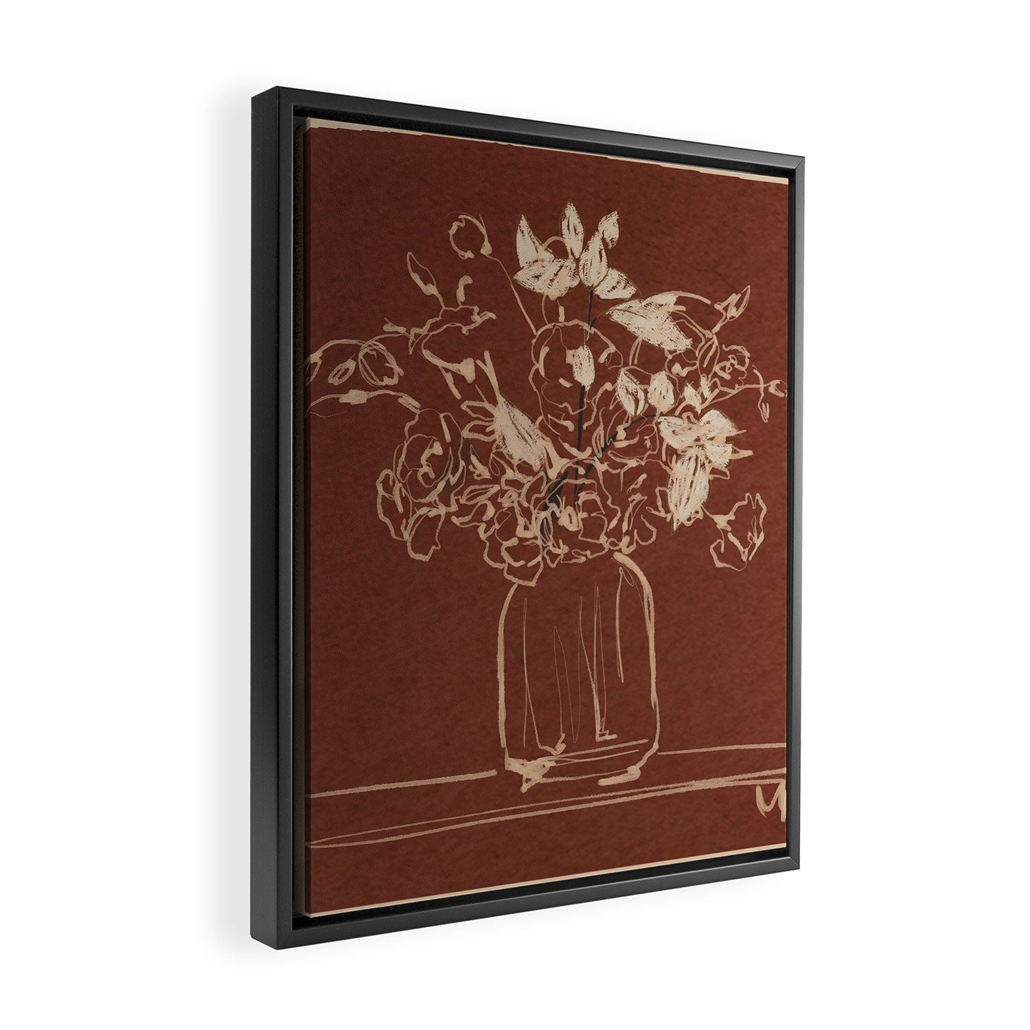 Minimalist Flowers In A Vase 2 Framed Canvas Print Gallery Image 2