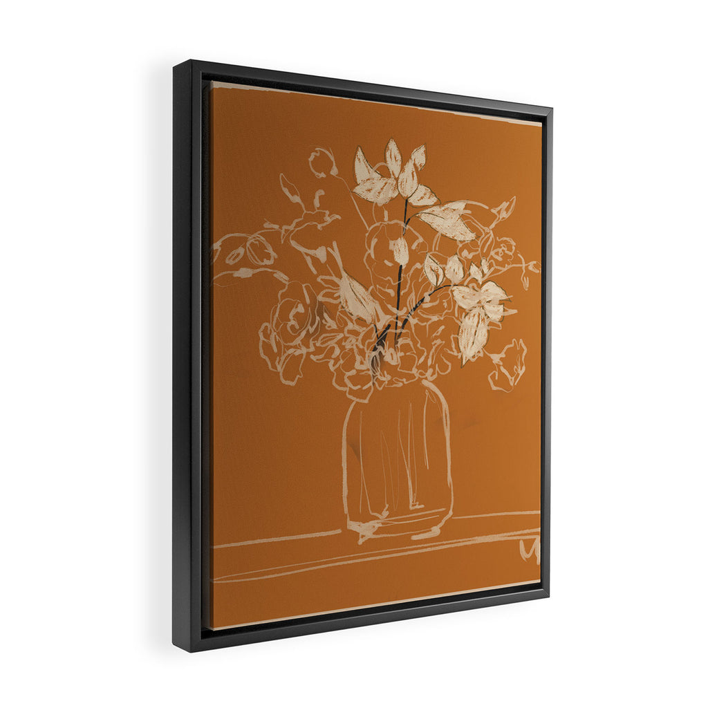 Minimalist Flowers In A Vase 3 Framed Canvas Print Gallery Image 2