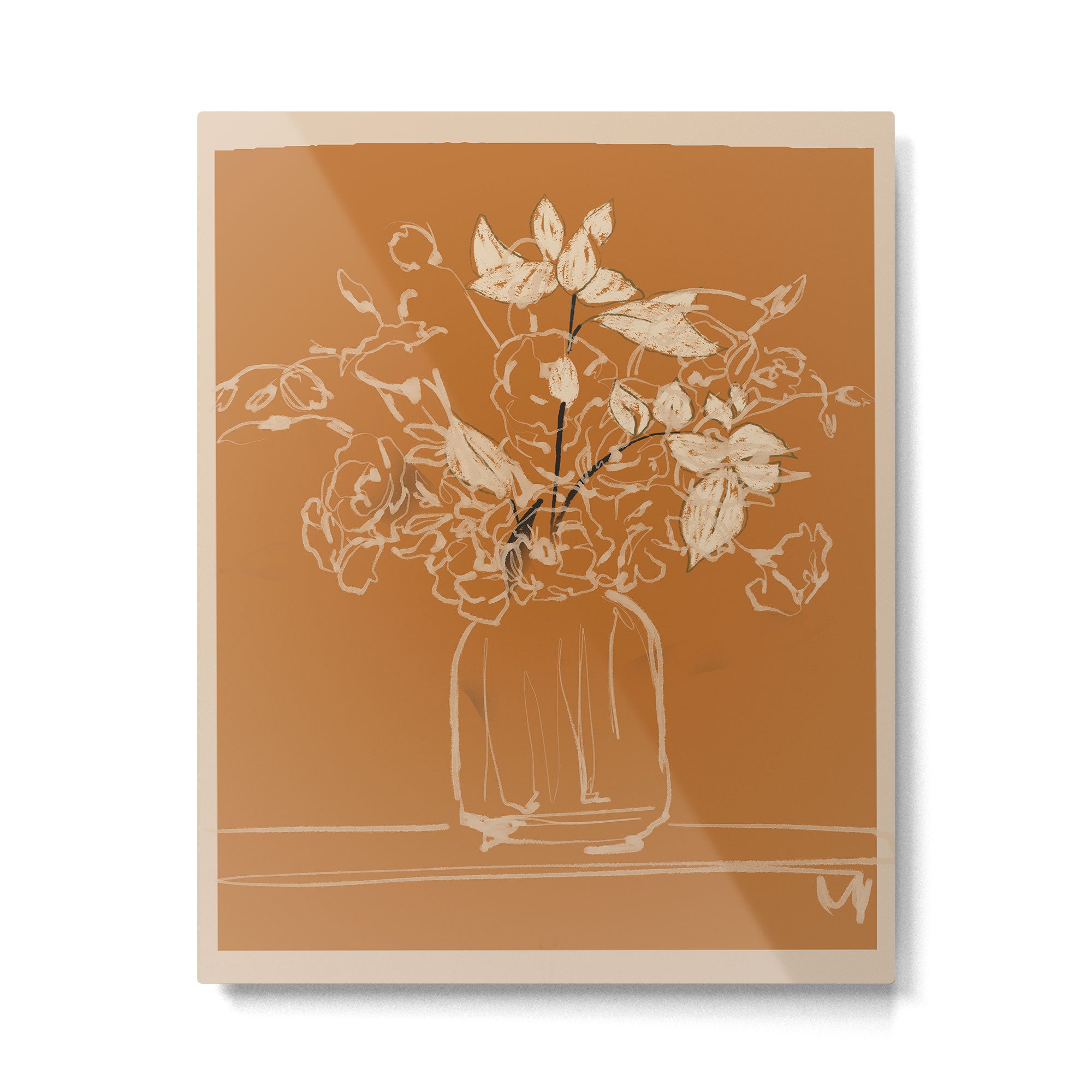 Minimalist Flowers In A Vase 3 Metal Print Gallery Image 4