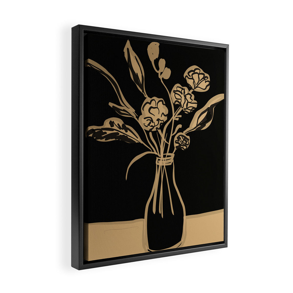 Minimalist Flowers In A Vase 5 Framed Canvas Print Gallery Image 2
