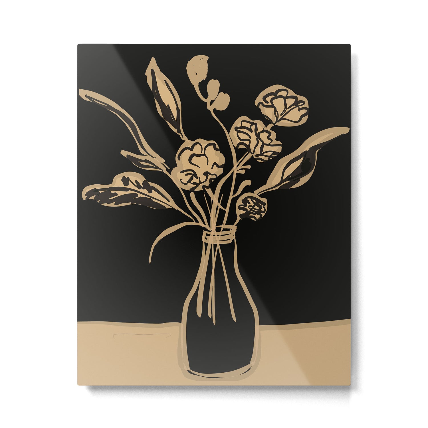 Minimalist Flowers In A Vase 5 Metal Print Gallery Image 4