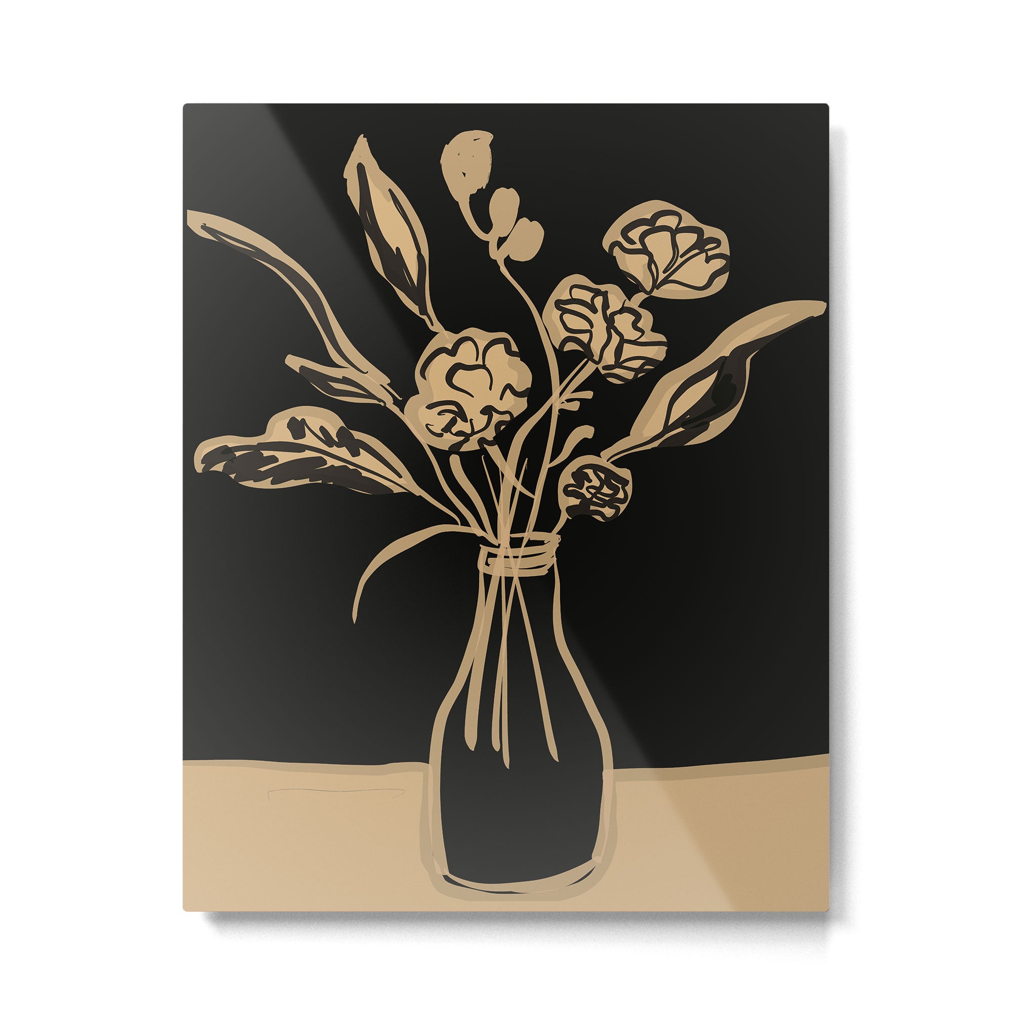 Minimalist Flowers In A Vase 5 Metal Print Gallery Image 4