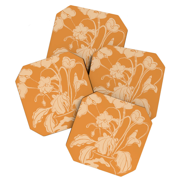 Minimalist Flowers In A Vase 6 Coaster Gallery Image 1