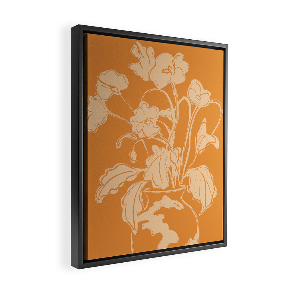 Minimalist Flowers In A Vase 6 Framed Canvas Print Gallery Image 2