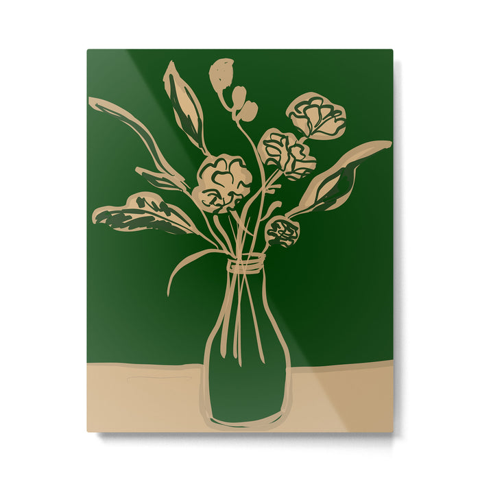 Minimalist Flowers In A Vase 6 Metal Print Gallery Image 1