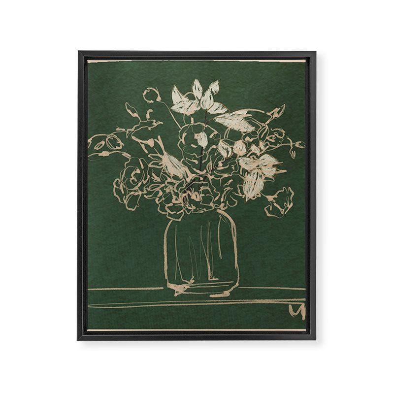 Minimalist Flowers In A Vase Framed Canvas Print Gallery Image 6