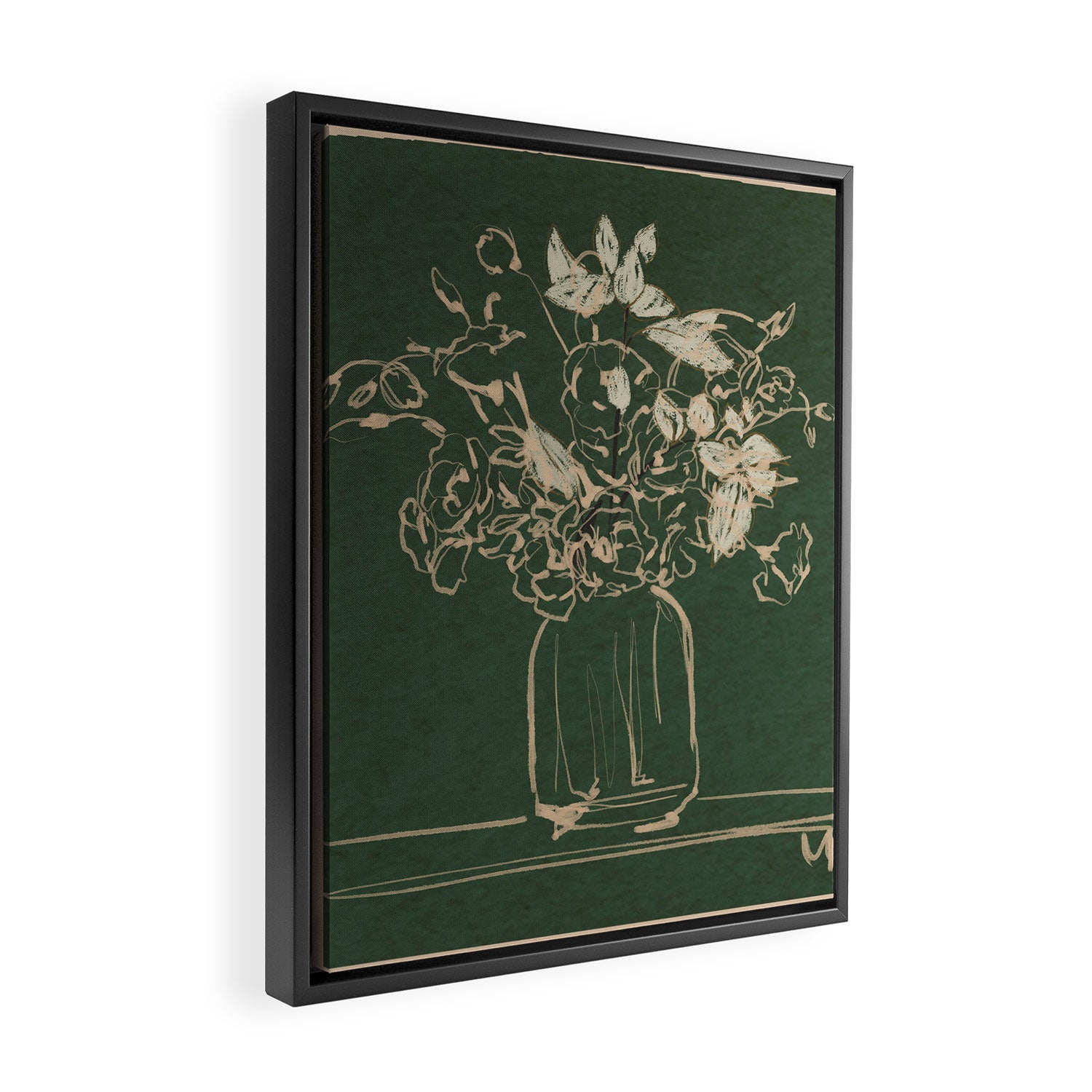 Minimalist Flowers In A Vase Framed Canvas Print Gallery Image 2