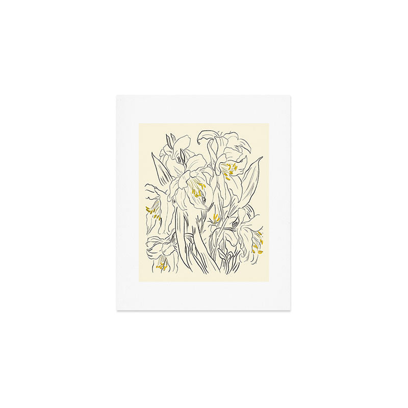 Minimalist Garden flowers Art Print Gallery Image 1