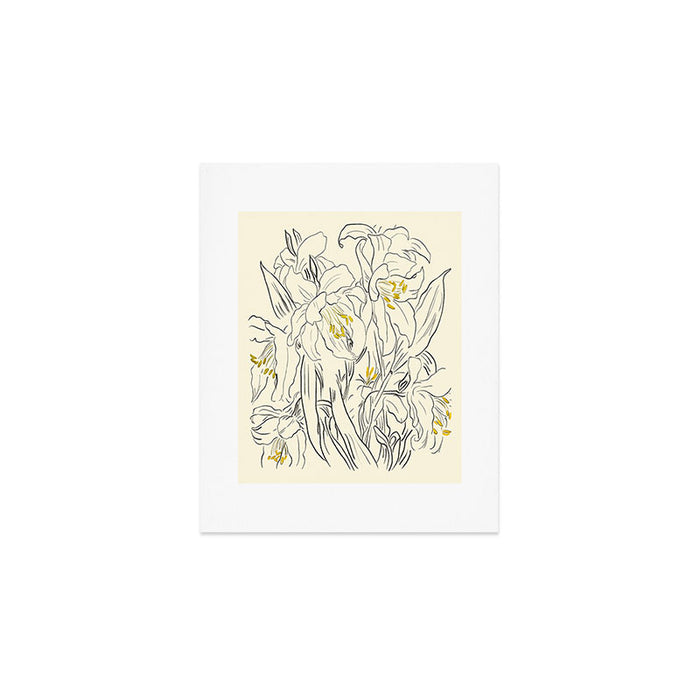 Minimalist Garden flowers Art Print Gallery Image 1