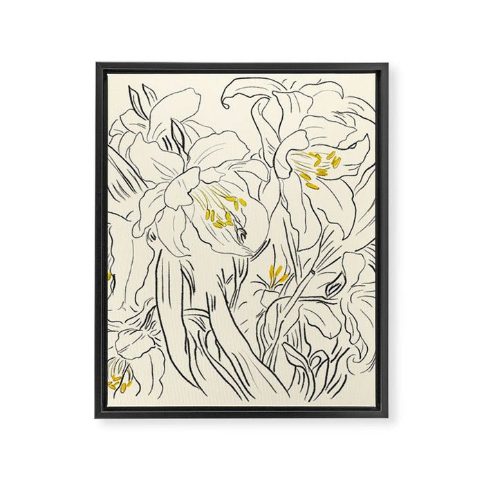Minimalist Garden flowers Framed Canvas Print Gallery Image 1