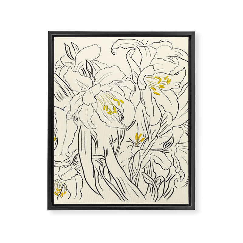 Minimalist Garden flowers Framed Canvas Print Gallery Image 8