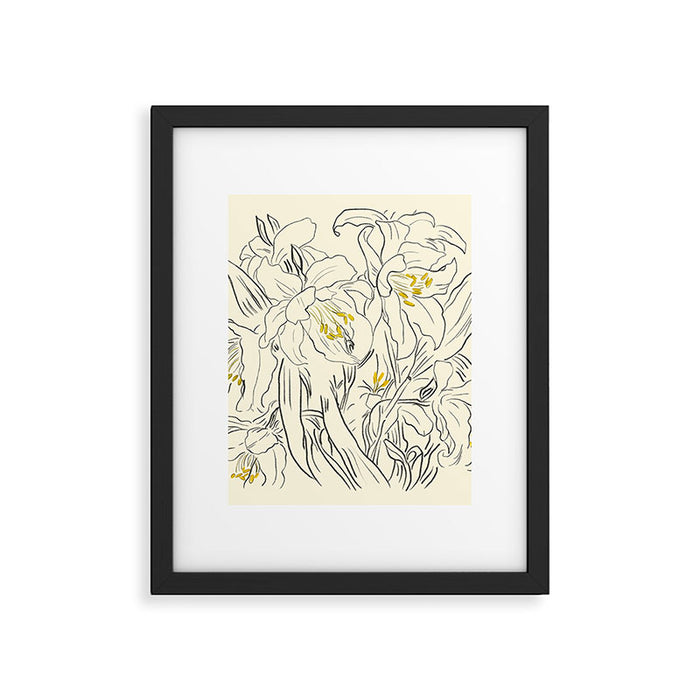 Minimalist Garden flowers Framed Art Print Gallery Image 1