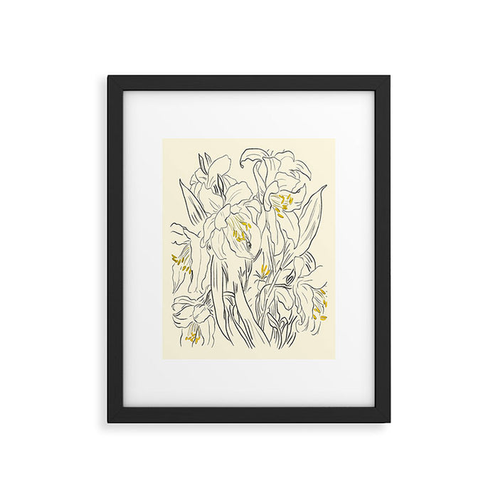 Minimalist Garden flowers Framed Art Print Gallery Image 1