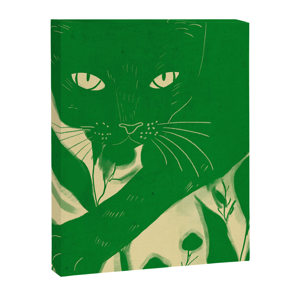 Minimalist Green Cat 2 Canvas Print Gallery Image 6
