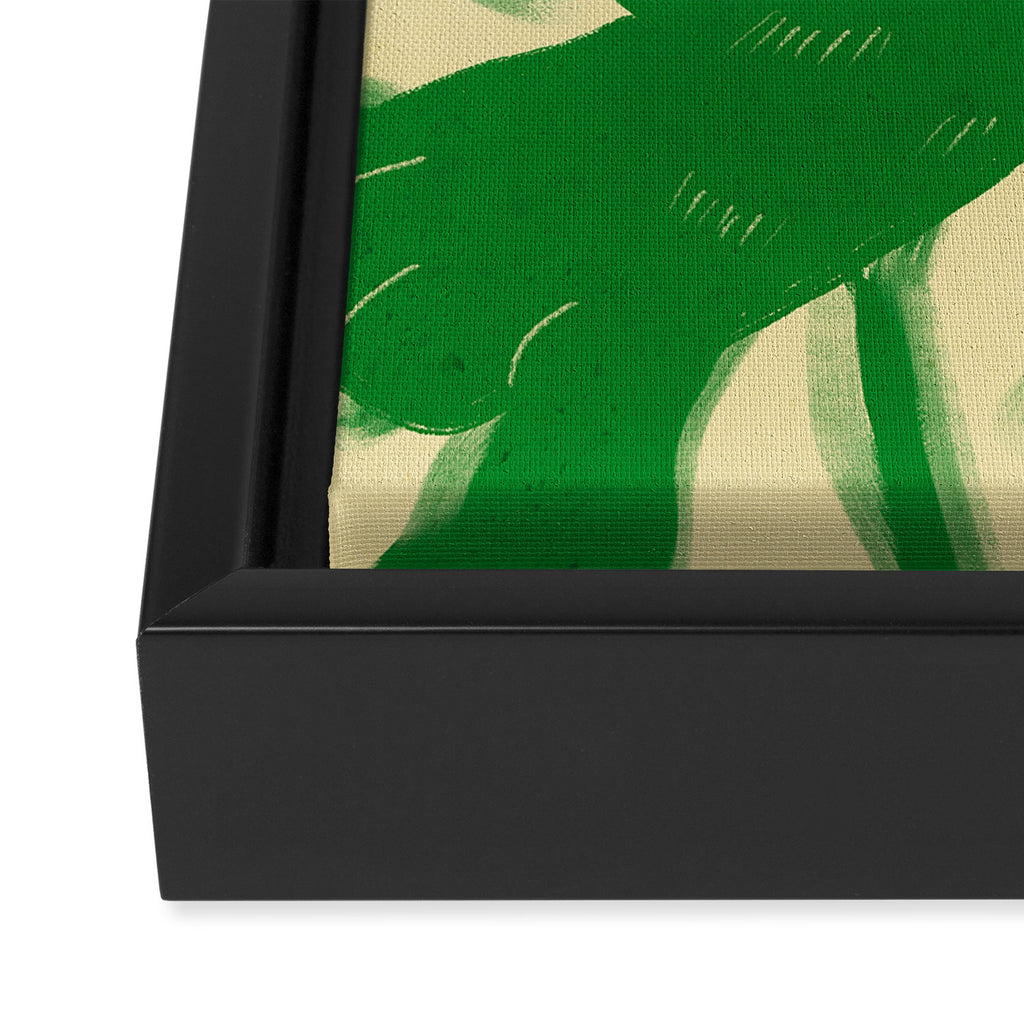 Minimalist Green Cat 2 Framed Canvas Print Gallery Image 3