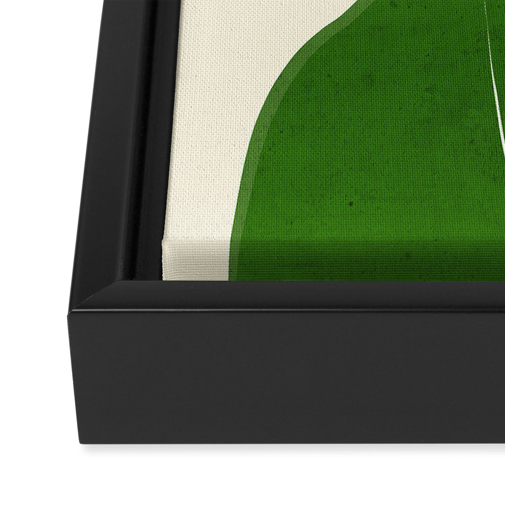 Minimalist Green Cat Framed Canvas Print Gallery Image 3