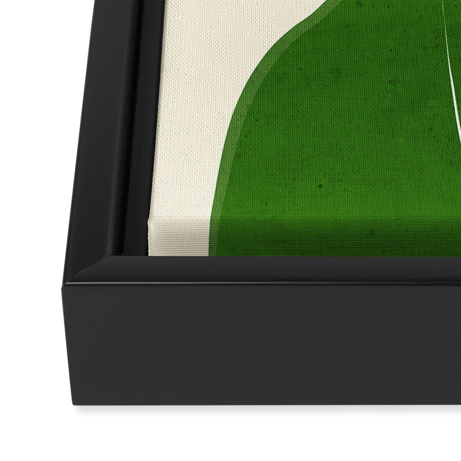 Minimalist Green Cat Framed Canvas Print Gallery Image 3