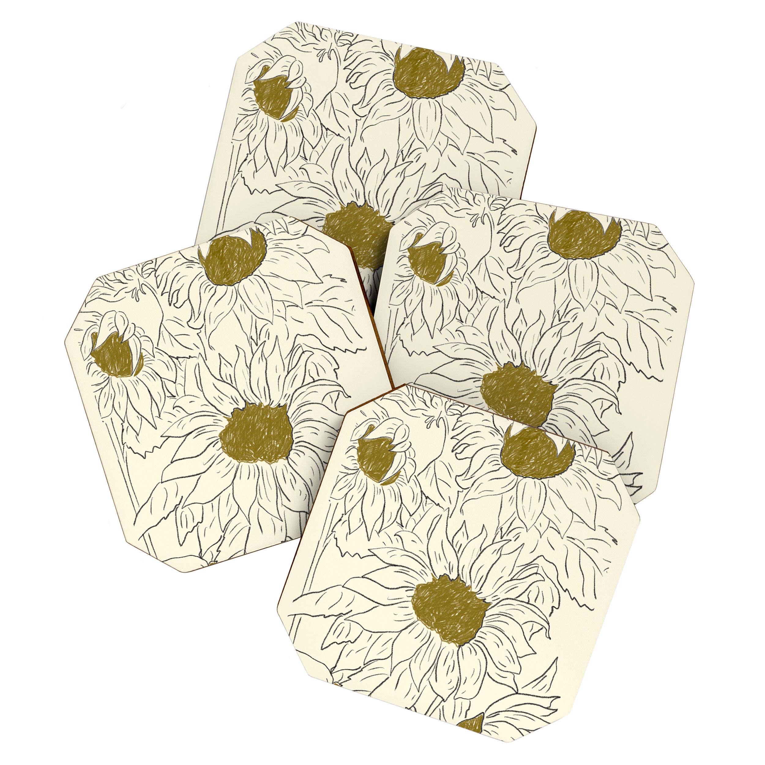 Minimalist Sunflowers 2 Coaster Gallery Image 1