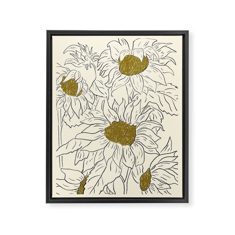 Minimalist Sunflowers 2 Framed Canvas Print Gallery Image 6