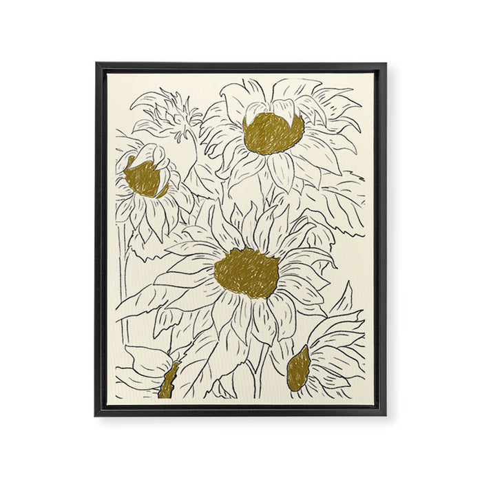 Minimalist Sunflowers 2 Framed Canvas Print Gallery Image 1