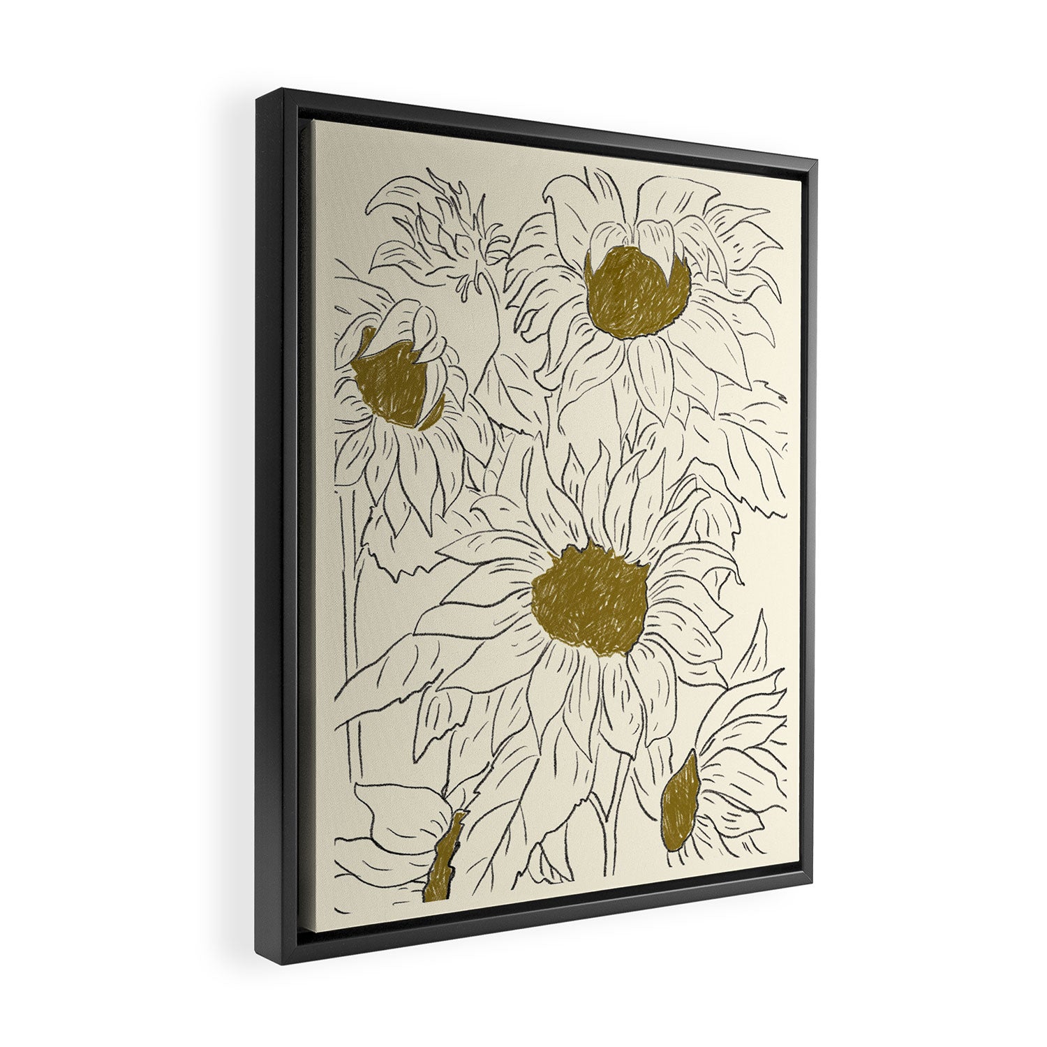 Minimalist Sunflowers 2 Framed Canvas Print Gallery Image 2