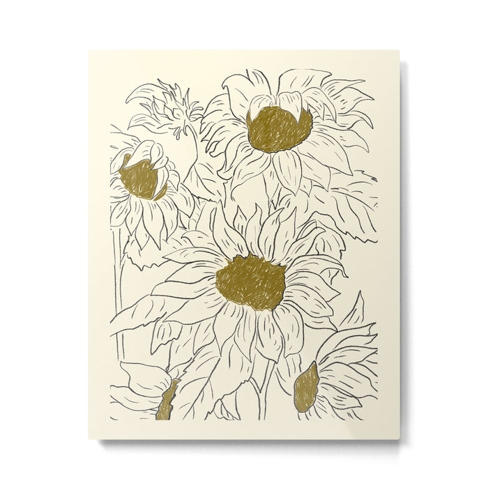Minimalist Sunflowers 2 Metal Print Gallery Image 1
