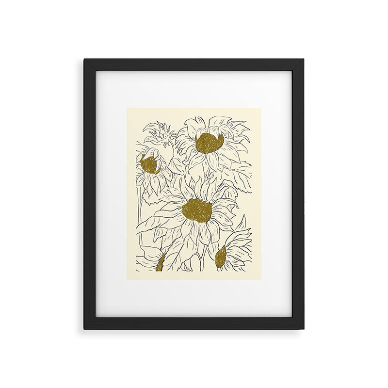 Minimalist Sunflowers 2 Framed Art Print Gallery Image 5