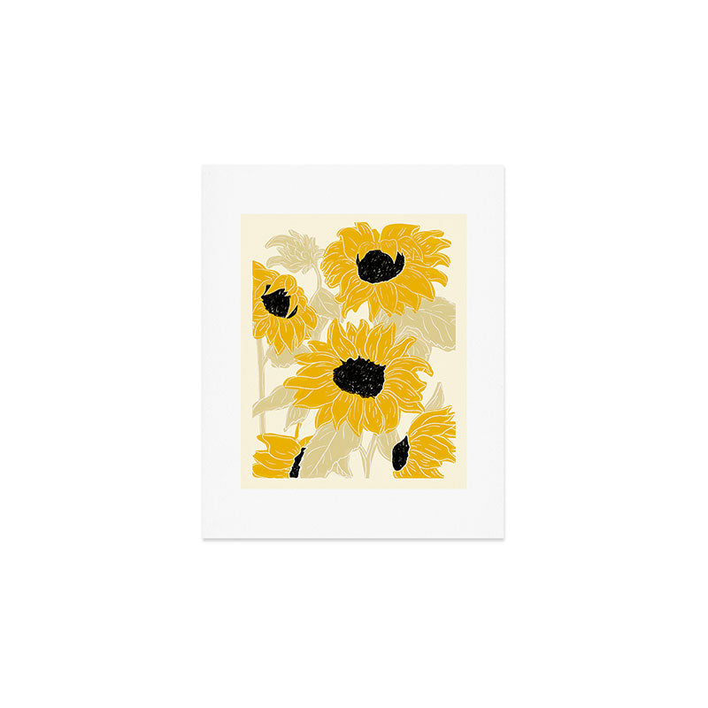 Minimalist Sunflowers Art Print Gallery Image 1